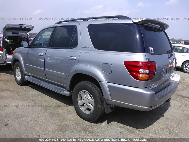 5TDBT48A61S037461 - 2001 TOYOTA SEQUOIA LIMITED SILVER photo 3