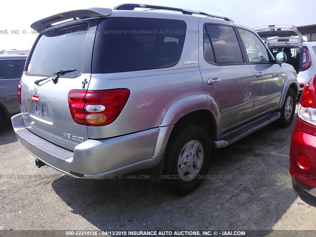 5TDBT48A61S037461 - 2001 TOYOTA SEQUOIA LIMITED SILVER photo 4