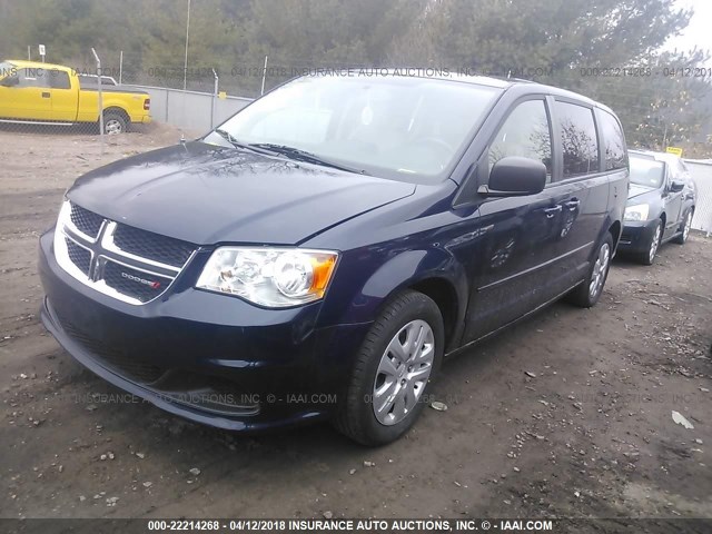 2C4RDGBG6FR612085 - 2015 DODGE GRAND CARAVAN SE BLUE photo 2