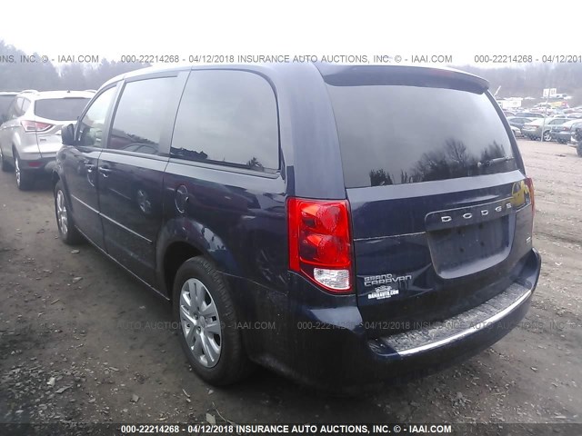 2C4RDGBG6FR612085 - 2015 DODGE GRAND CARAVAN SE BLUE photo 3