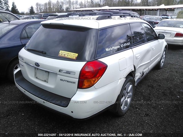 4S4BP62CX67328553 - 2006 SUBARU LEGACY OUTBACK 2.5I LIMITED WHITE photo 4