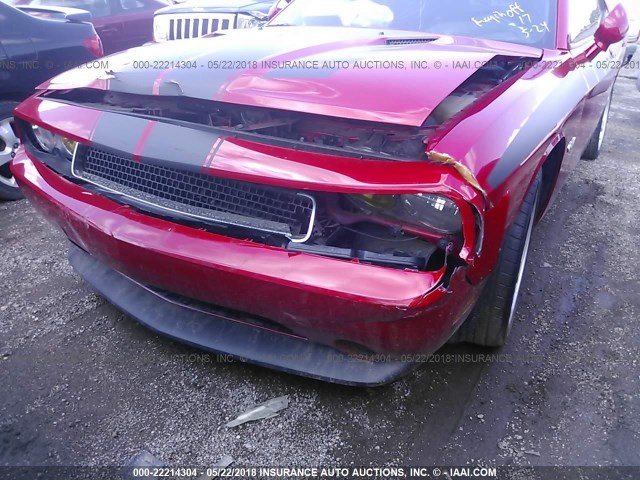 2C3CDYAGXDH632604 - 2013 DODGE CHALLENGER SXT RED photo 6