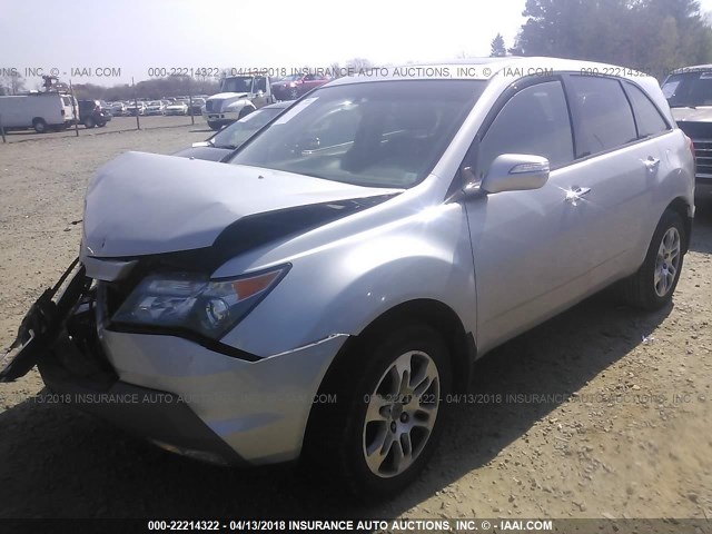 2HNYD28689H523698 - 2009 ACURA MDX TECHNOLOGY SILVER photo 2