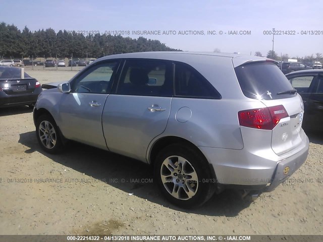 2HNYD28689H523698 - 2009 ACURA MDX TECHNOLOGY SILVER photo 3