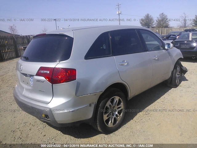 2HNYD28689H523698 - 2009 ACURA MDX TECHNOLOGY SILVER photo 4