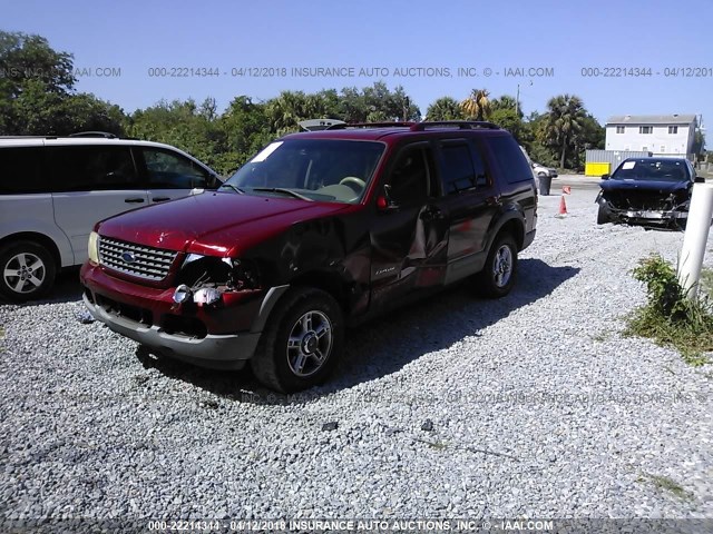 1FMZU63E82UA55616 - 2002 FORD EXPLORER XLT RED photo 2