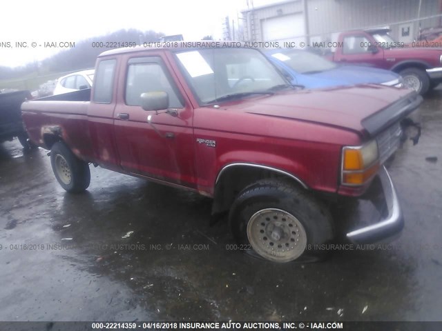 1FTCR15X5MPA50677 - 1991 FORD RANGER SUPER CAB RED photo 1