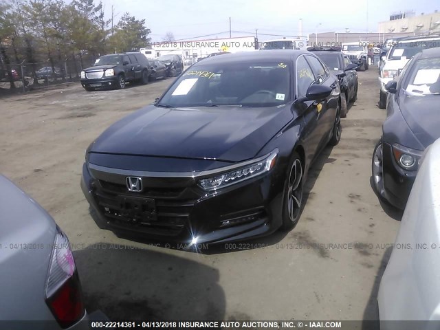 1HGCV1F39JA005863 - 2018 HONDA ACCORD SPORT Қара фото 2