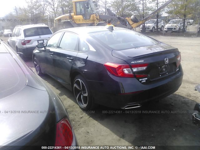 1HGCV1F39JA005863 - 2018 HONDA ACCORD SPORT Қара фото 3
