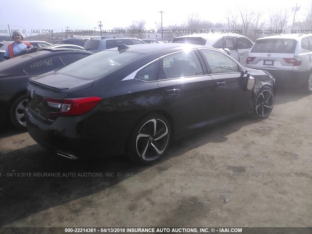 1HGCV1F39JA005863 - 2018 HONDA ACCORD SPORT Қара фото 4