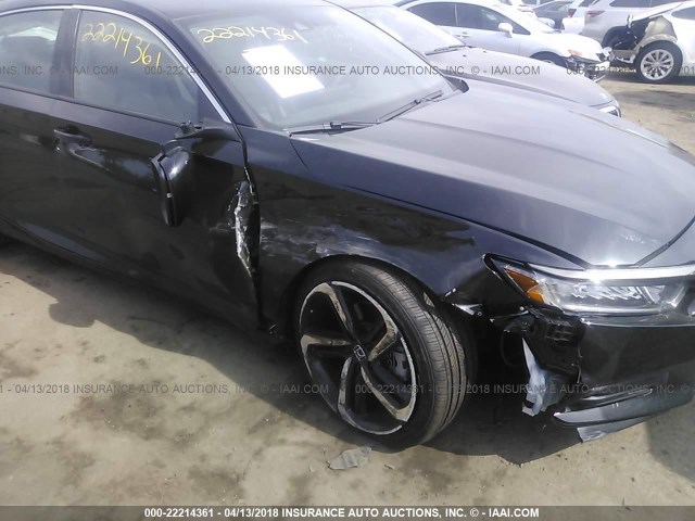 1HGCV1F39JA005863 - 2018 HONDA ACCORD SPORT Қара фото 6
