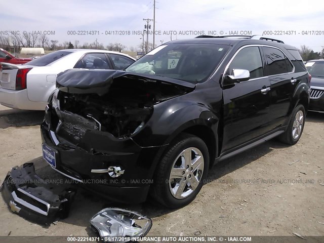 2GNFLHE30E6345313 - 2014 CHEVROLET EQUINOX LTZ BLACK photo 2