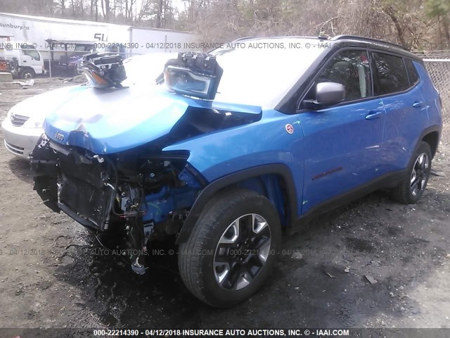 3C4NJDDB6HT627693 - 2017 JEEP COMPASS TRAILHAWK BLUE photo 2