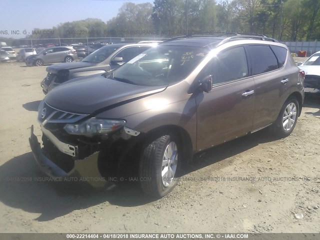 JN8AZ1MU0CW101204 - 2012 NISSAN MURANO S/SL/LE GOLD photo 2