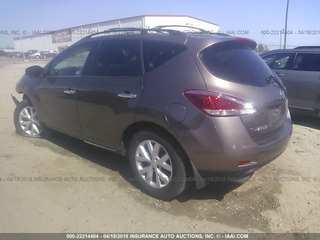 JN8AZ1MU0CW101204 - 2012 NISSAN MURANO S/SL/LE GOLD photo 3