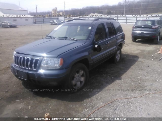 1J4GW58N81C570882 - 2001 JEEP GRAND CHEROKEE LIMITED BLUE photo 2