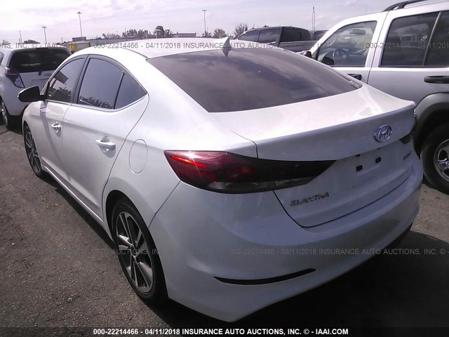 5NPD84LF9JH223711 - 2018 HYUNDAI ELANTRA SEL/VALUE/LIMITED WHITE photo 3