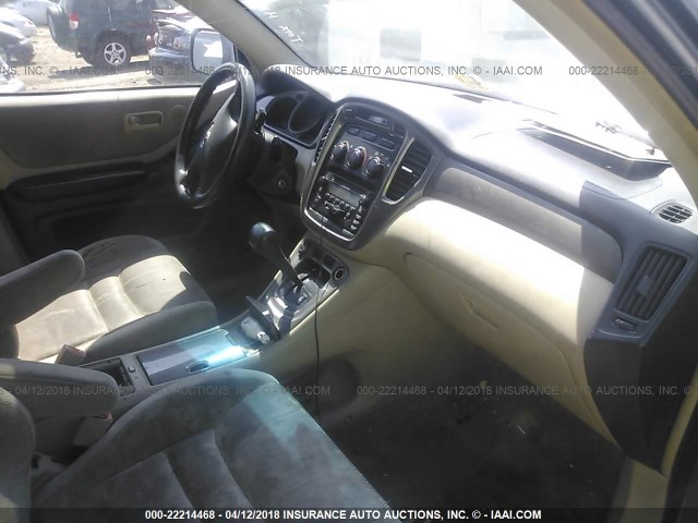 JTEHF21A920093829 - 2002 TOYOTA HIGHLANDER LIMITED Light Blue photo 5