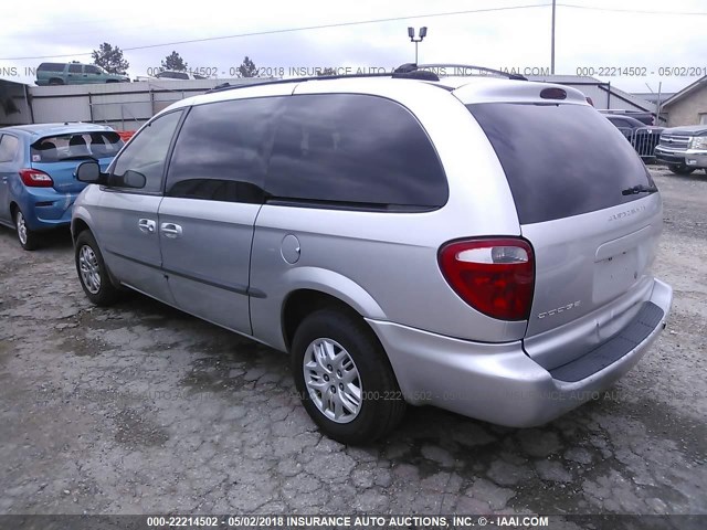 2B4GP44372R701131 - 2002 DODGE GRAND CARAVAN SPORT SILVER photo 3