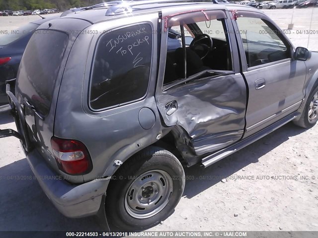 KNDJB723115064440 - 2001 KIA SPORTAGE SILVER photo 6