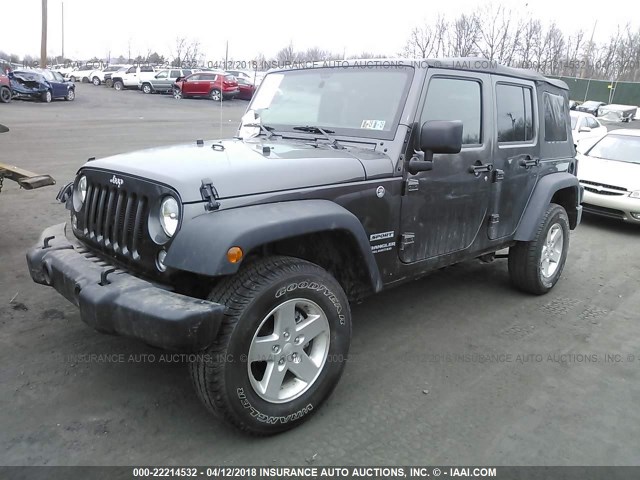 1C4BJWDG6GL278085 - 2016 JEEP WRANGLER UNLIMITE SPORT GRAY photo 2