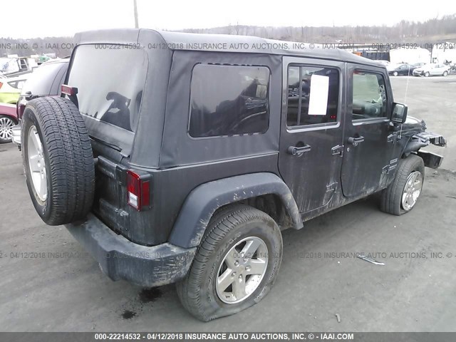 1C4BJWDG6GL278085 - 2016 JEEP WRANGLER UNLIMITE SPORT GRAY photo 4