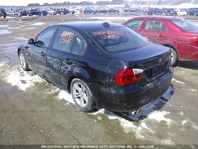 WBAVC93528K056768 - 2008 BMW 328 XI BLACK photo 3