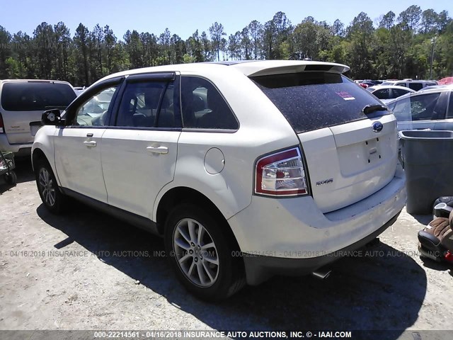 2FMDK39C47BA71801 - 2007 FORD EDGE SEL PLUS WHITE photo 3