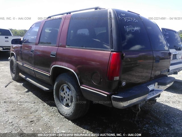 1GNEK13R4XJ352753 - 1999 CHEVROLET TAHOE K1500 BURGUNDY photo 3