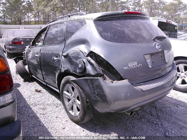 JN8AZ08T17W509065 - 2007 NISSAN MURANO SL/SE/S GRAY photo 3