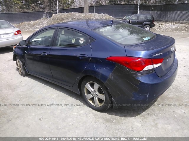 KMHDH4AE1DU530967 - 2013 HYUNDAI ELANTRA GLS/LIMITED BLUE photo 3