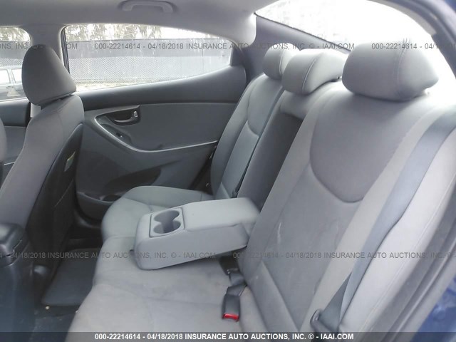 KMHDH4AE1DU530967 - 2013 HYUNDAI ELANTRA GLS/LIMITED BLUE photo 8