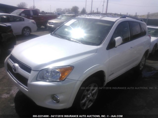 2T3YF4DV4BW099743 - 2011 TOYOTA RAV4 LIMITED WHITE photo 2