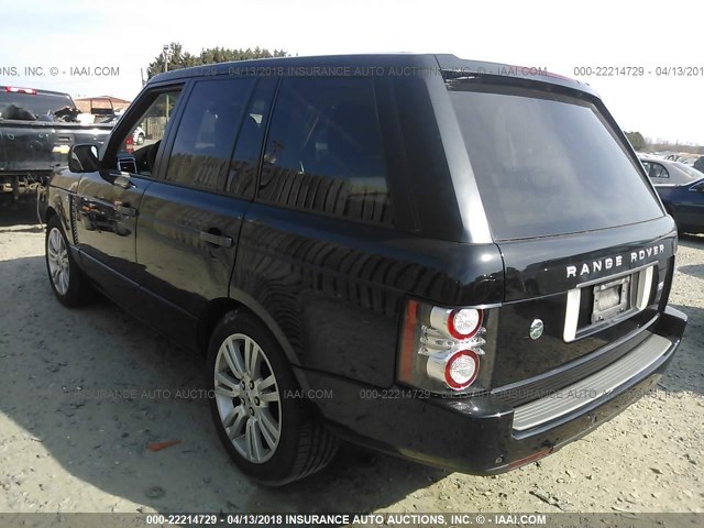 SALMF1D4XAA322104 - 2010 LAND ROVER RANGE ROVER HSE LUXURY BLACK photo 3