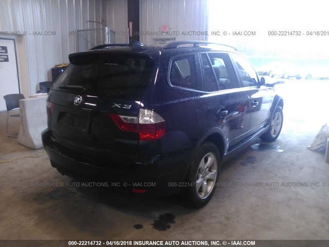 WBXPC93497WF05105 - 2007 BMW X3 3.0SI Dark Blue photo 4
