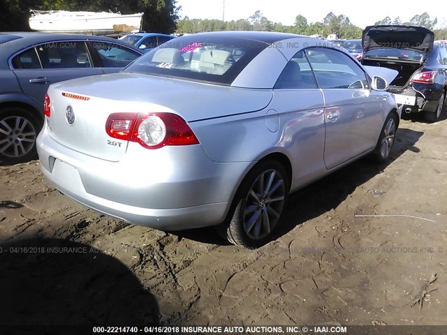 WVWDA71F47V039262 - 2007 VOLKSWAGEN EOS 2.0T SPORT SILVER photo 4