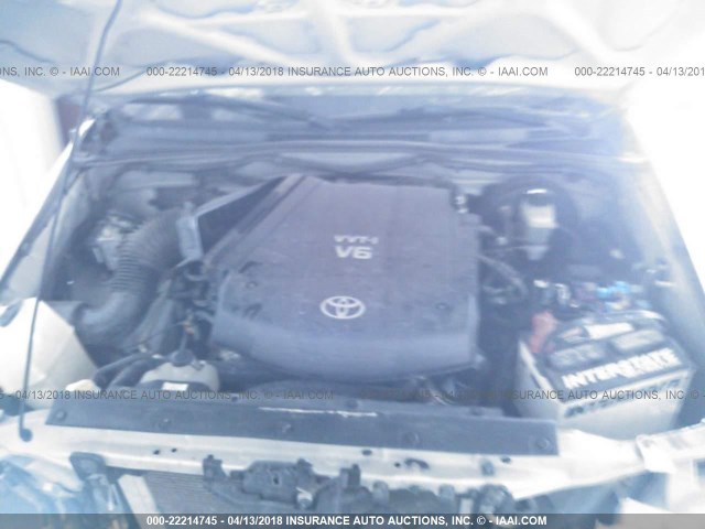 5TEUU42N95Z022902 - 2005 TOYOTA TACOMA ACCESS CAB ვერცხლისფერი ფოტო 10