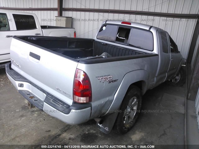 5TEUU42N95Z022902 - 2005 TOYOTA TACOMA ACCESS CAB ვერცხლისფერი ფოტო 4