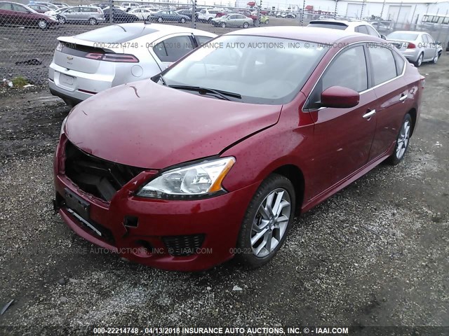 3N1AB7AP5EL624635 - 2014 NISSAN SENTRA S/SV/SR/SL 红色 照片 2