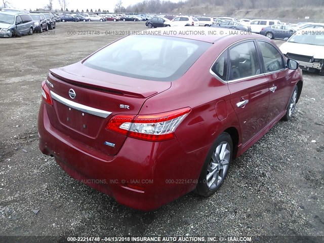 3N1AB7AP5EL624635 - 2014 NISSAN SENTRA S/SV/SR/SL RED photo 4