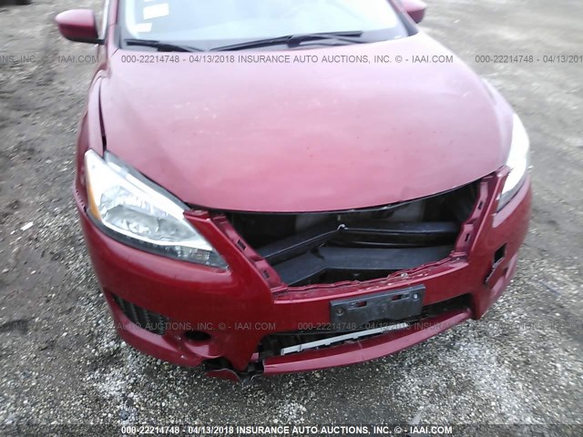 3N1AB7AP5EL624635 - 2014 NISSAN SENTRA S/SV/SR/SL RED photo 6