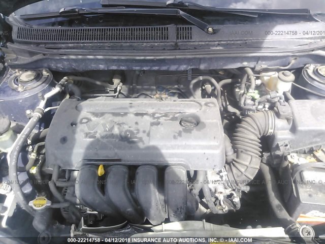 2T1KR32E75C423194 - 2005 TOYOTA COROLLA MATRIX XR BLUE photo 10