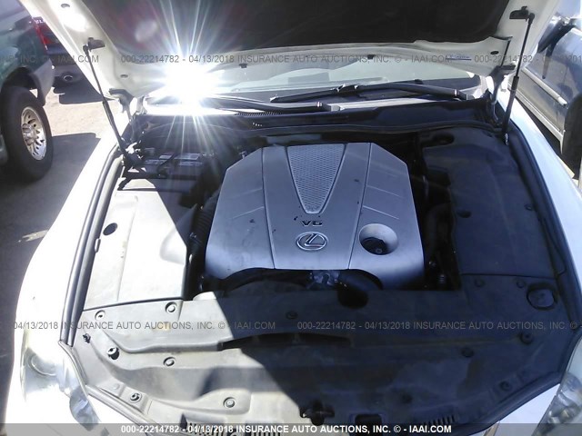 JTHBE262272008628 - 2007 LEXUS IS 350 WHITE photo 10