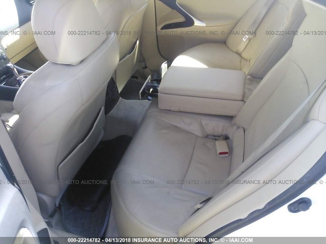 JTHBE262272008628 - 2007 LEXUS IS 350 WHITE photo 8