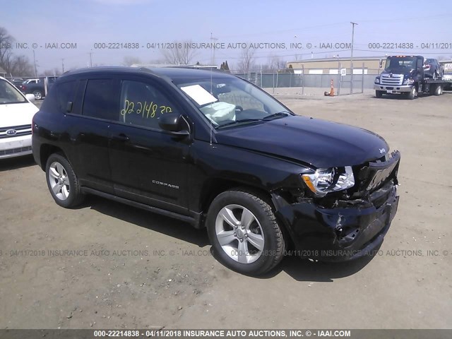 1C4NJCBB0CD626826 - 2012 JEEP COMPASS SPORT BLACK photo 1