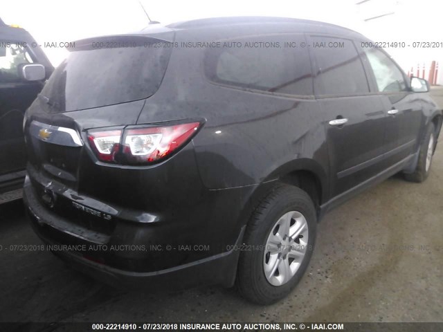 1GNKRFED3EJ136015 - 2014 CHEVROLET TRAVERSE LS GRAY photo 4