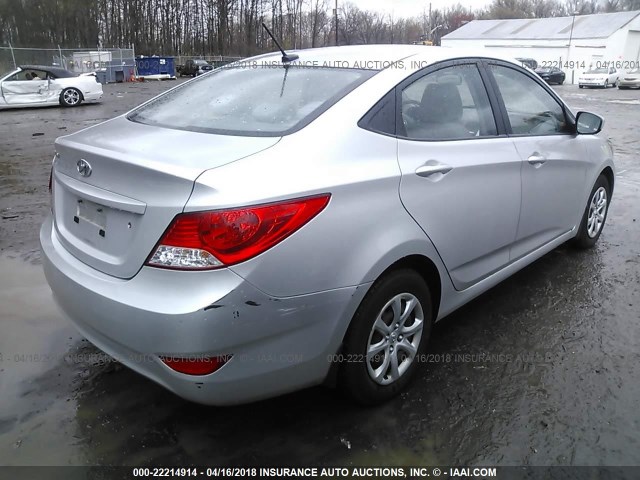 KMHCT4AE6CU211248 - 2012 HYUNDAI ACCENT GLS/GS SILVER photo 4