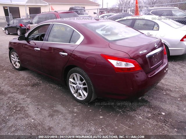 1N4AA51E29C828769 - 2009 NISSAN MAXIMA S/SV MAROON photo 3