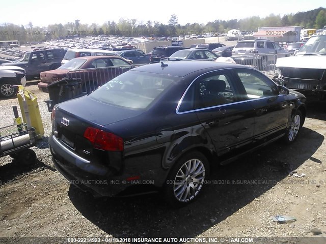 WAUAF78E68A132324 - 2008 AUDI A4 2.0T BLUE photo 4