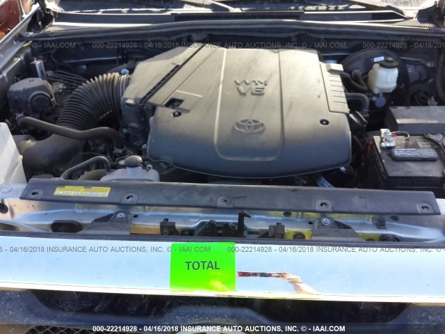 5TFJU4GN8FX083565 - 2015 TOYOTA TACOMA DOUBLE CAB PRERUNNER SILVER photo 10